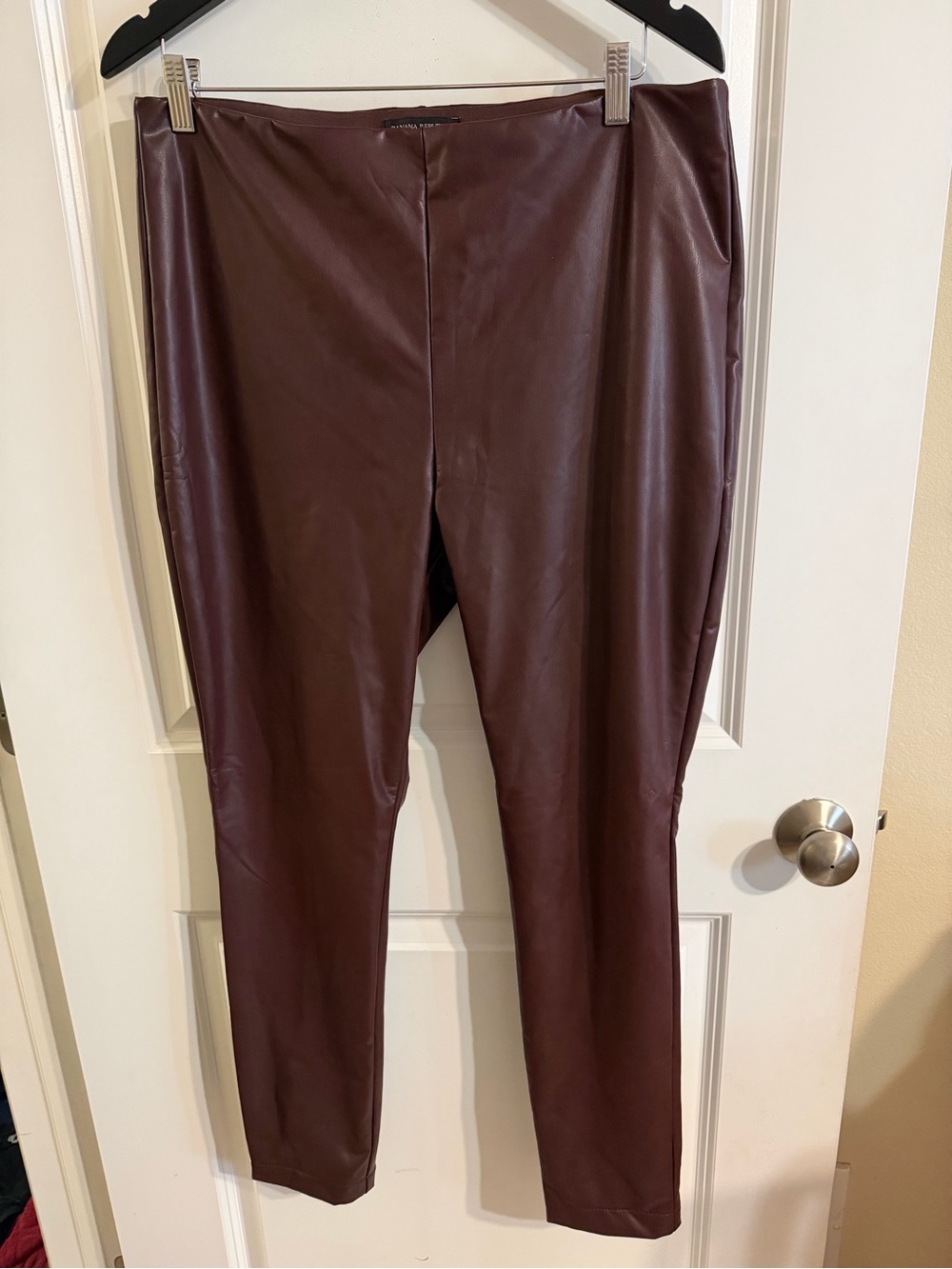 Banana Republic Faux Leather Leggings in Deep Wine